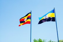Uganda flag and Mayuge District flag